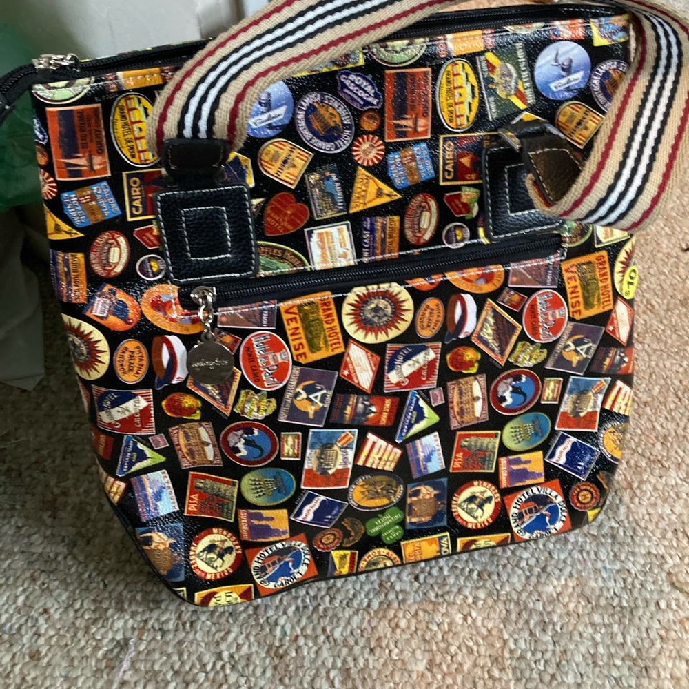 Colorful sturdy world travel stickers bag